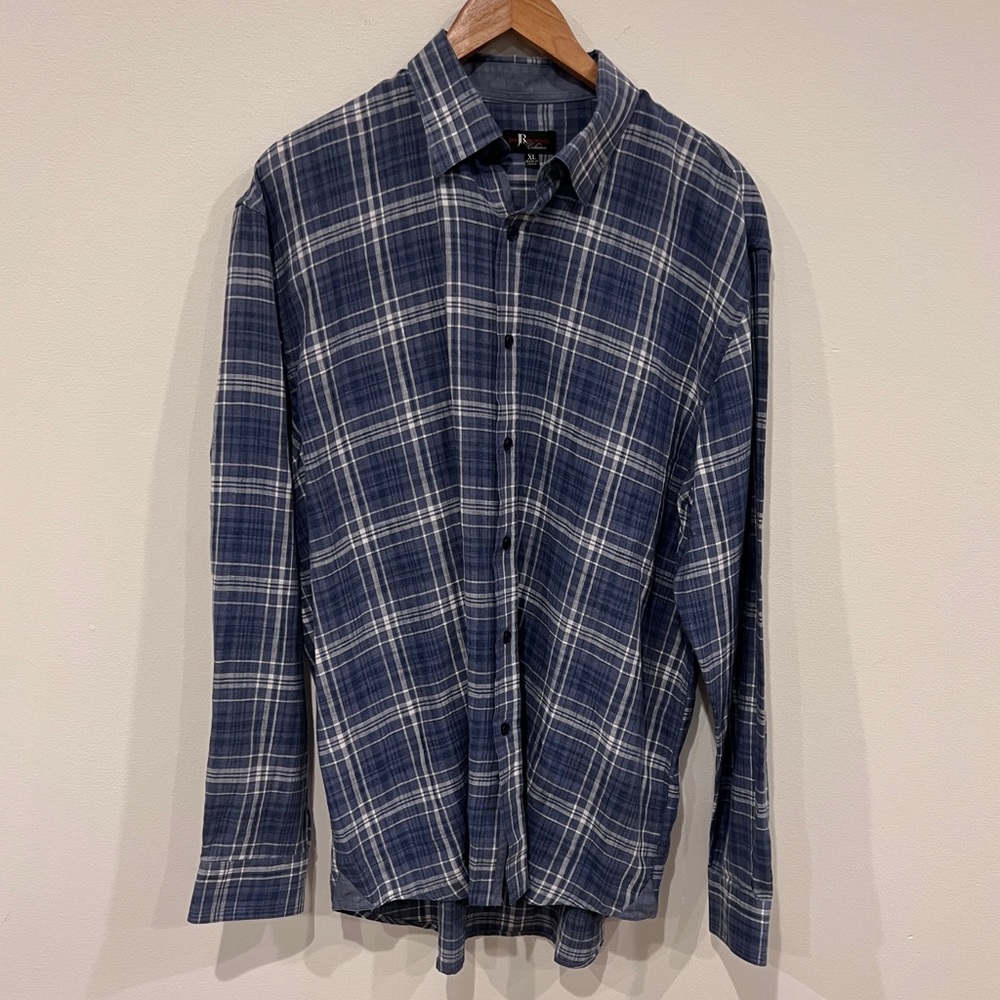 Jon Randall Linen Plaid Button-Up Shirt